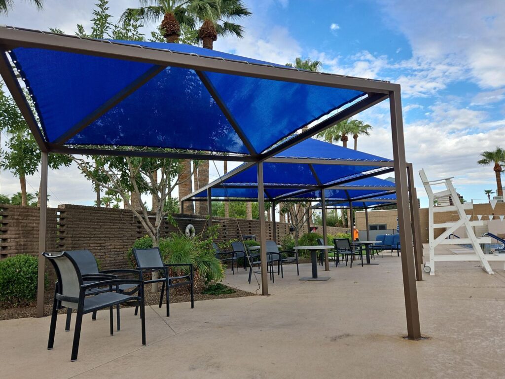 Fabric cabanas — commercial shade structure by Total Shade LLC, Phoenix AZ