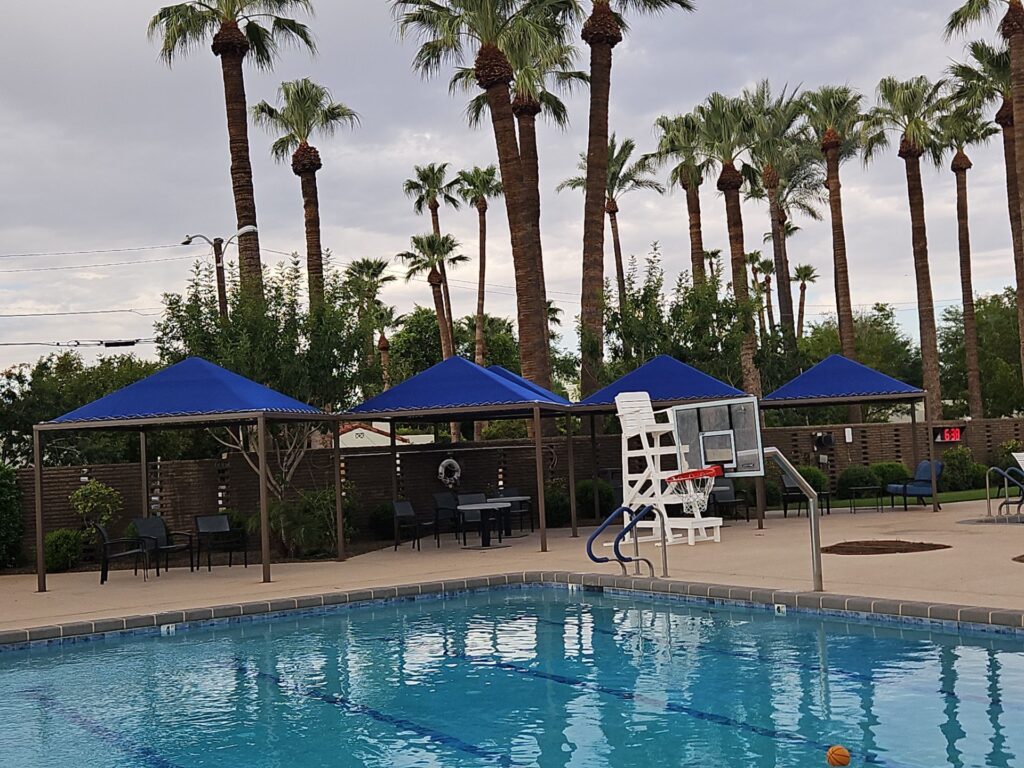 poolside cabana shade structure