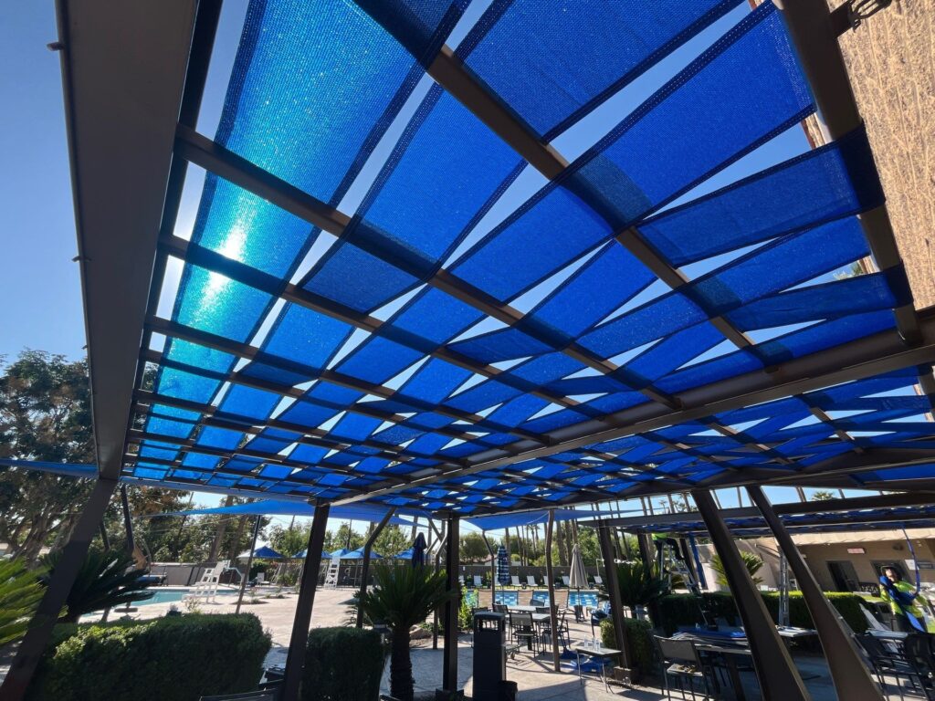 fabric cabana shade structure