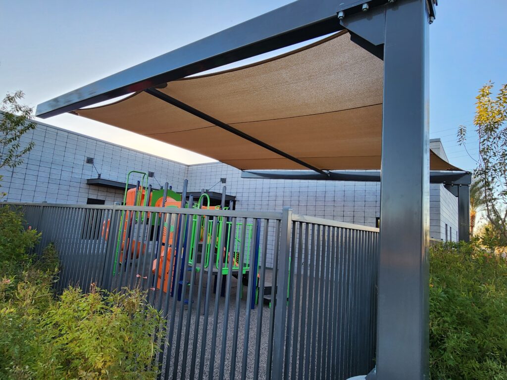Permanent cantilever shade installation