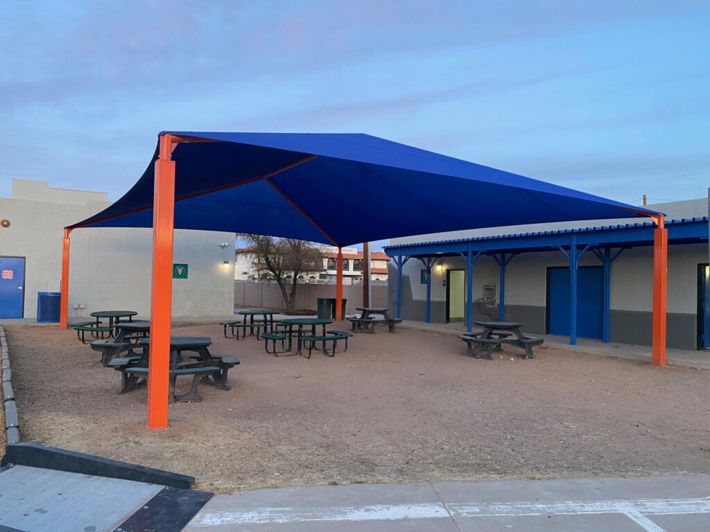 Hip commercial shade structure by Total Shade LLC, Arizona