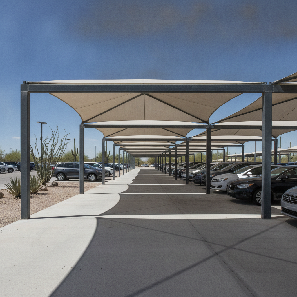 Commercial shade structures chandler AZ — commercial shade structure by Total Shade LLC, Phoenix AZ