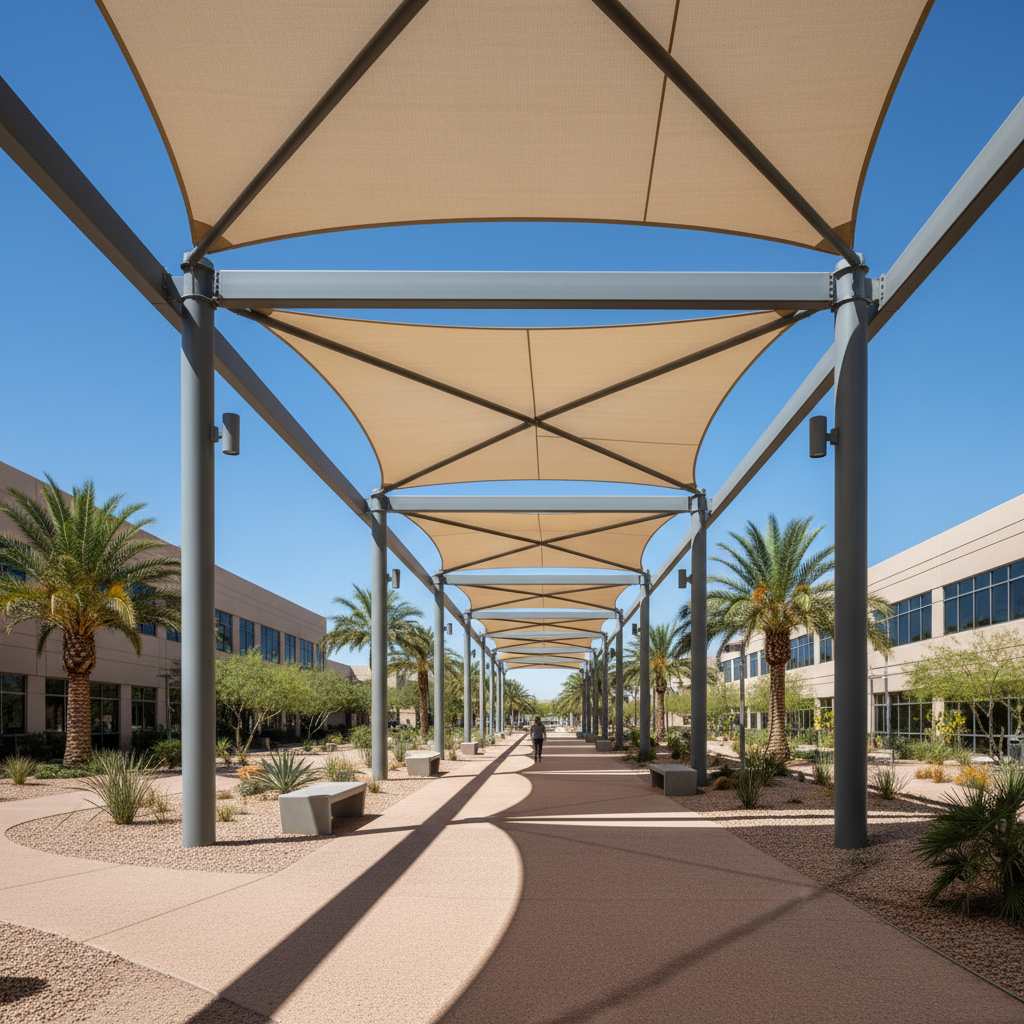 Commercial shade structures chandler AZ — commercial shade structure by Total Shade LLC, Phoenix AZ