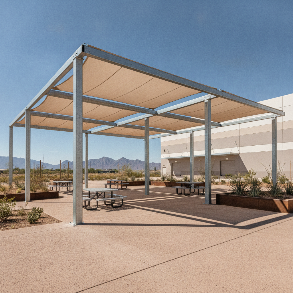 Commercial shade structures goodyear AZ — commercial shade structure by Total Shade LLC, Phoenix AZ