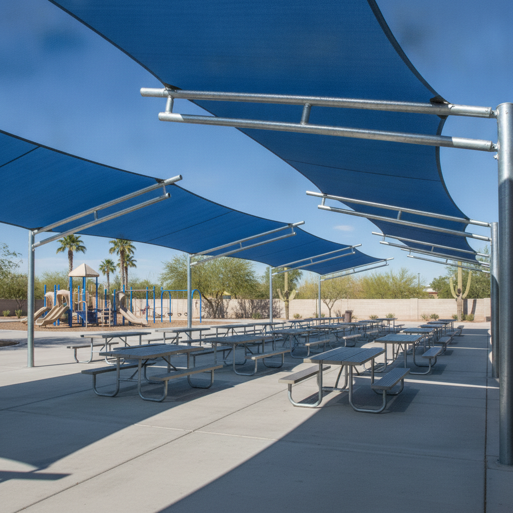 Commercial shade structures mesa AZ — commercial shade structure by Total Shade LLC, Phoenix AZ