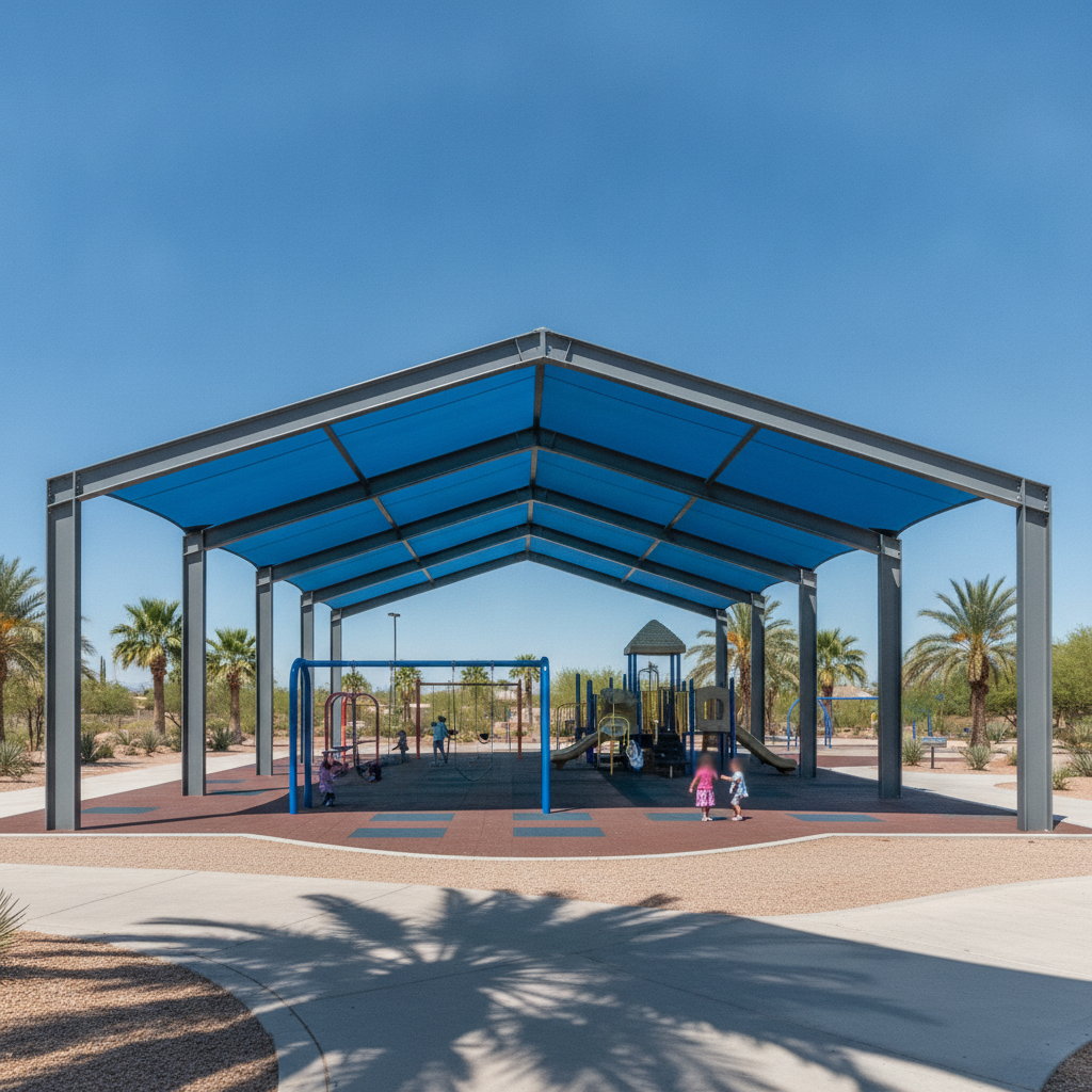 Commercial shade structures mesa AZ — commercial shade structure by Total Shade LLC, Phoenix AZ