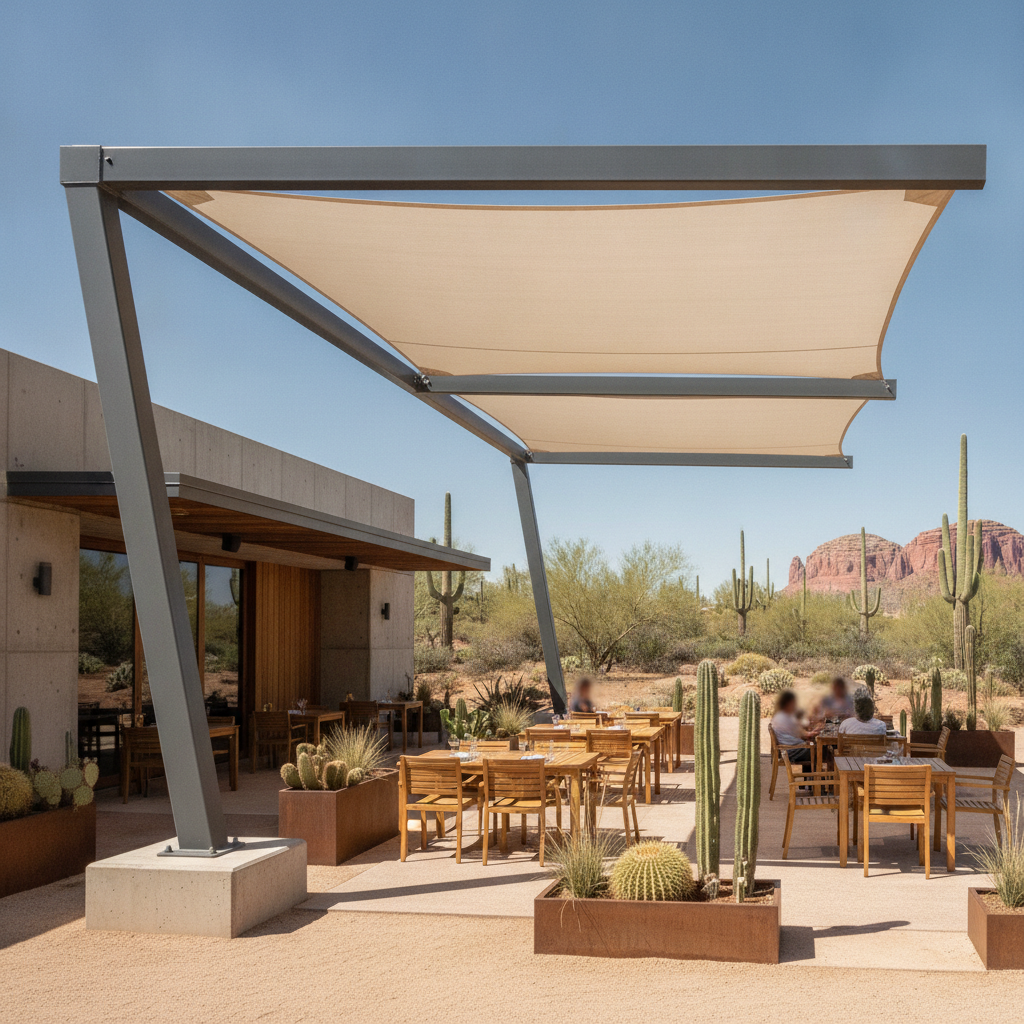 Commercial shade structures scottsdale AZ — commercial shade structure by Total Shade LLC, Phoenix AZ