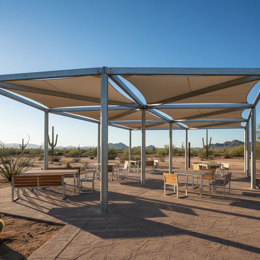 Commercial shade structures tempe AZ — commercial shade structure by Total Shade LLC, Phoenix AZ