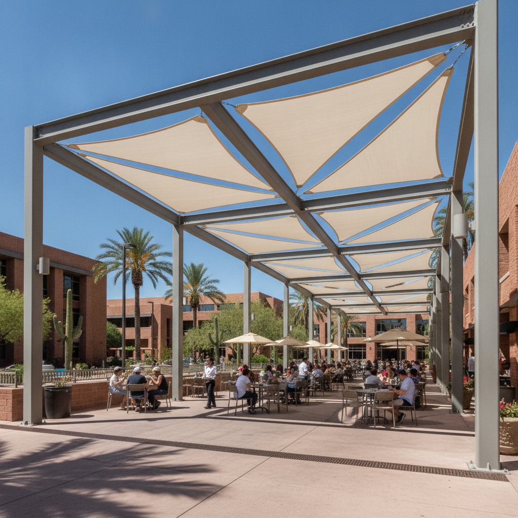 Commercial shade structures tempe AZ — commercial shade structure by Total Shade LLC, Phoenix AZ
